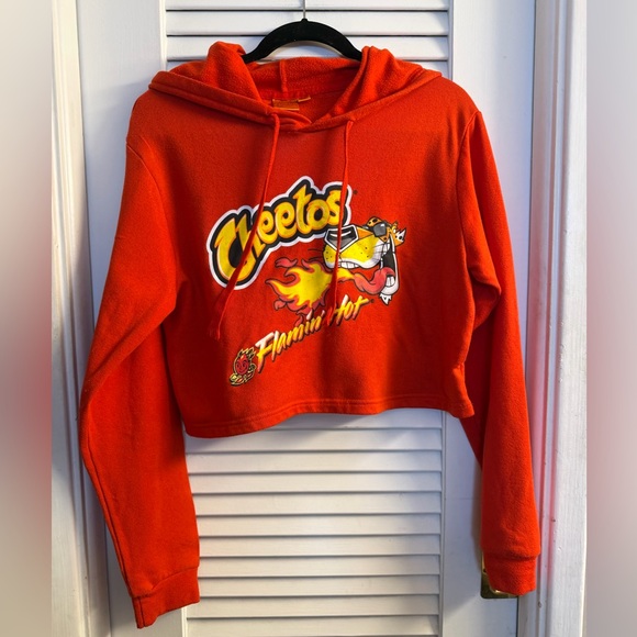 cheetos Tops - Cheetos Flammin’ Hot Cropped Pullover Hoodie Size Medium - Runs Small